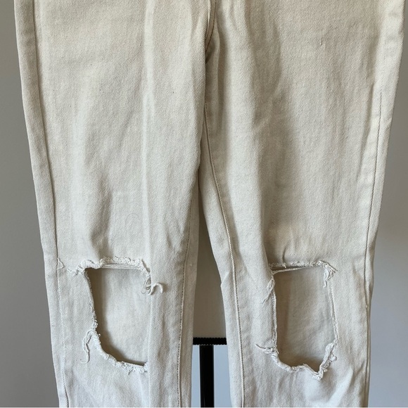 RSQ size 28 high rise straight leg distressed neutral color frayed hem - Picture 11 of 16